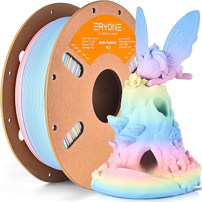 ERYONE Matte PLA Filament 1.75mm Rainbow 1kg 2.2lb Spool