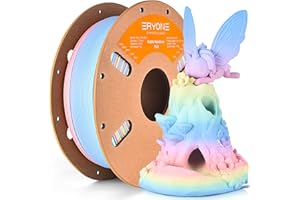 ERYONE Matte Rainbow 3D Printer PLA Filament 1.75 +/- 0.03mm, Matte Muticolor Filament PLA 1KG(2.2LBS) Spool, Matte Macaron Rainbow