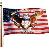 250th Anniversary USA Flag 3x5 Ft, 1776-2026 Commemorative America Flag 250 Years Decor Double-Sided with Eagle Design of Outdoor, Front Door, Porch, Wall