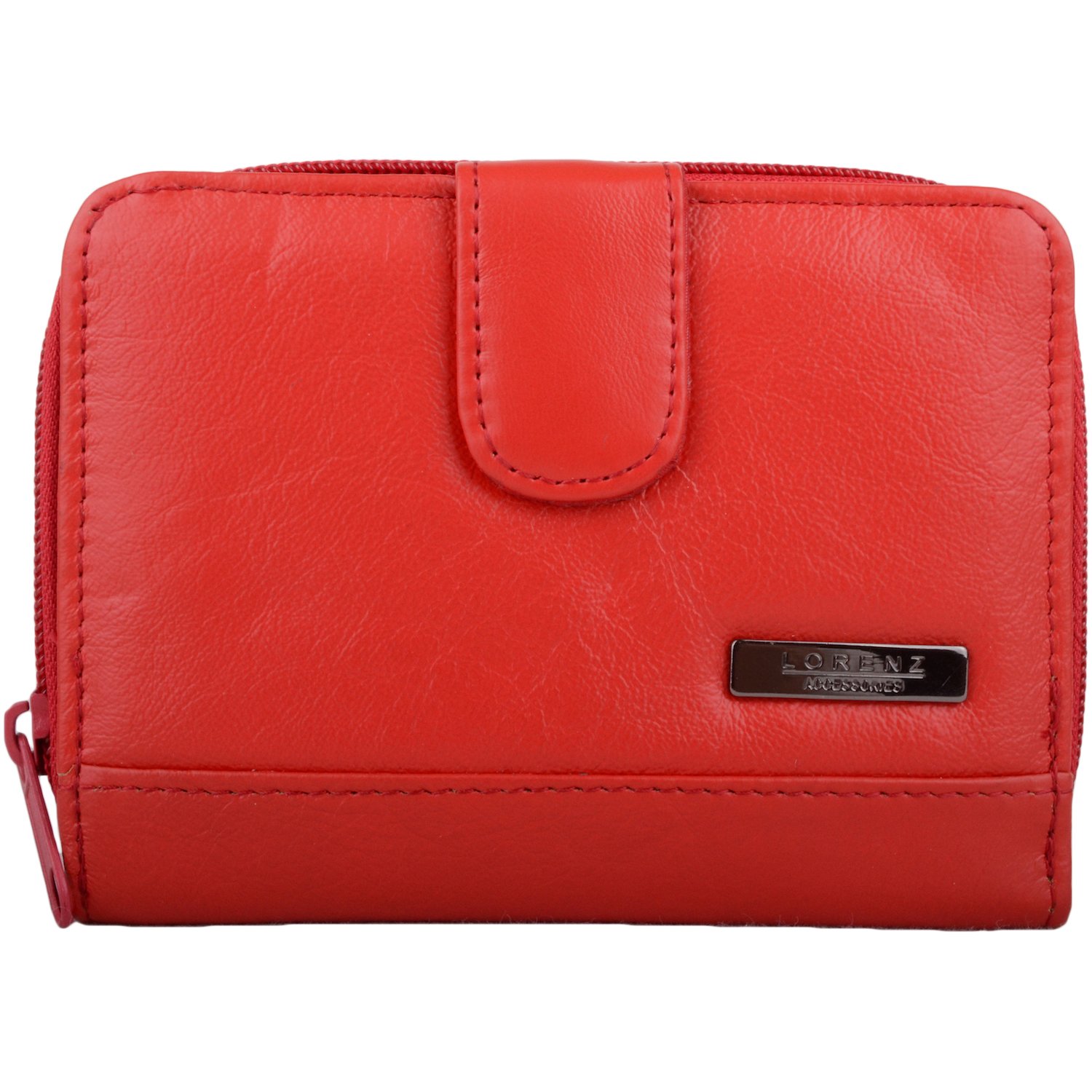 Womens RFID Protected Leather Money / Coin / Credit Card Holder / Purse - Red