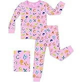 babee Reshinee Bamboo Viscose Toddler Girls Kids Pajama Sets 12M-8Y Snug fit Long-Sleeve Softness Sleepwear Pjs 2pcs Jammies