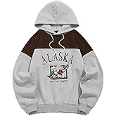 ZAFUL Men's Hooded Sweatshirt Graphic Colorblock Two Tone Fleece Lined Pullover Thermal Hoodie