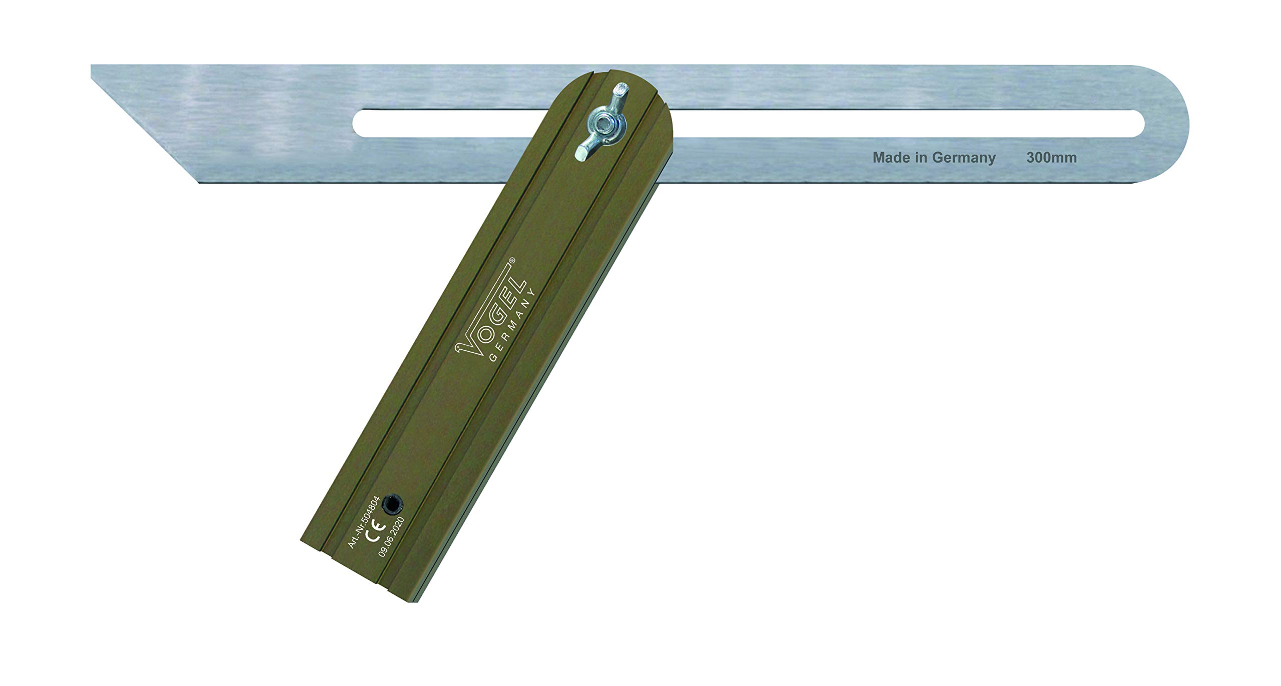 Vogel Germany 504804 Adjustable Angle (Without Angle Division, Measuring Range 300 mm, for Carpenters/Locksmiths, Steel Blade Cross Section 29 x 1.6 mm)