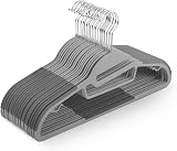 KEPLIN 30-Pack Non-Slip Hangers DarkGrey Slimline 360° Swivel Tie Organizer