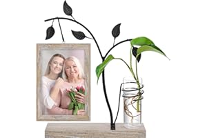 KUCHEY Gifts for Mom from Daughter Son, Mothers Day Gifts, Mom Birthday Gifts, Gifts for Grandma, Mother Grandmother Mama Gift, Wooden Picture Frame Plant Hydroponics Home Garden Office Decor