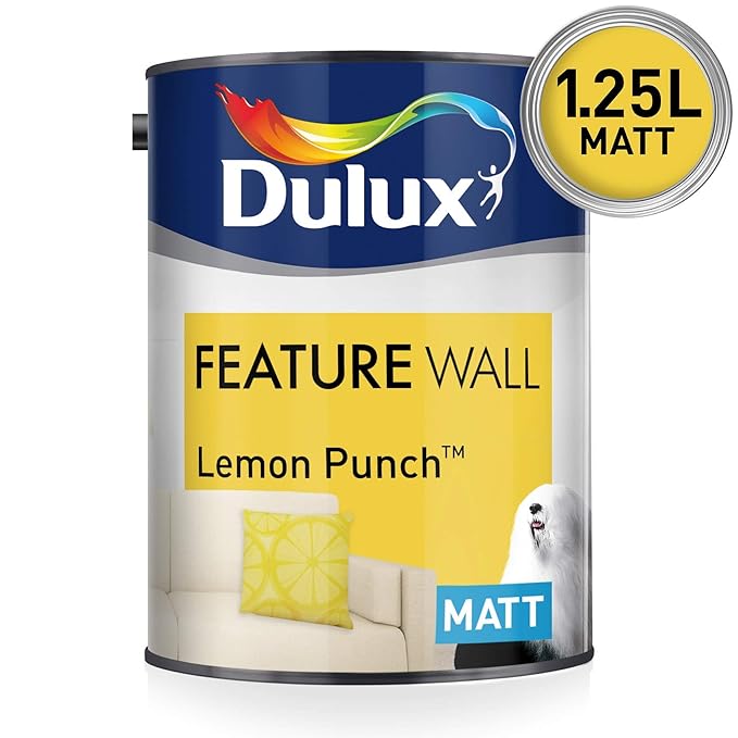 Dulux Feature Wall Matt Emulsion Paint For Walls And Ceilings Lemon