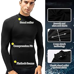 Men's Black Compression Shirt Long Sleeve Athletic