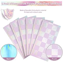 6Pack Iridescent Checkered and Purple Plastic