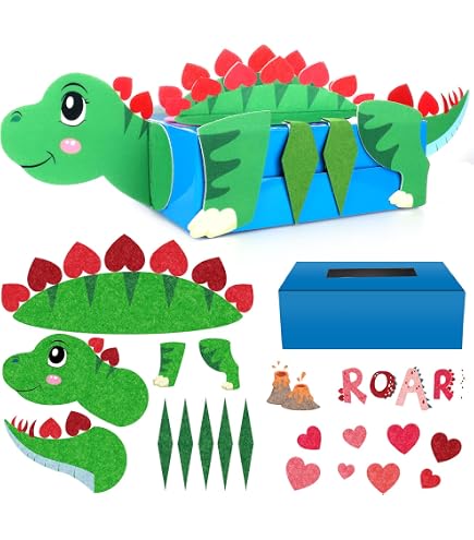 4E's Novelty 2 Pack DIY Valentines Mailbox Craft Valentine's Day Card Exchange Dog Puppy Box For Kids, Mail Box Crafts For Kids Girls Boys - DIY Valentines Card Box