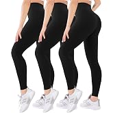 Blisset 3 Pack High Waisted Leggings for Women with Pockets Soft Active Tummy Control Pants for Yoga Running &amp; Daily Wear