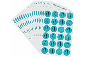 Hybsk 600 Count Garage Sale Price Stickers Yard Rummage Sale Labels 1 Dollar 3/4 inch Retail Sale Clearance Stickers