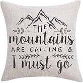 FaceYee The Mountains are Calling and I Must Go Pillow Covers 18x18 Inch Throw Pillowcases Hiker Invisible Zipper Square Color:The Mountains are Calling