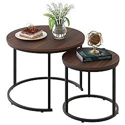 aboxoo Coffee Table Nesting Side Round Set of 2 End