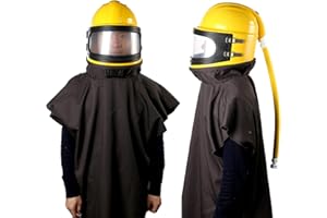 YaeTek Sandblast Helmet Sandblasting Hood Protector AIR Supplied, Safety Air Feed Sandblaster Protective Gear with Shoulder C