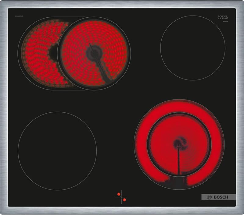 HND611LS62 - Juego de cocina empotrable (60 x 60 cm, aire caliente 3D, hidrólisis, pantalla LED y placa eléctrica NKN645GA2E, zona de asado, calor residual, marco de acero inoxidable)