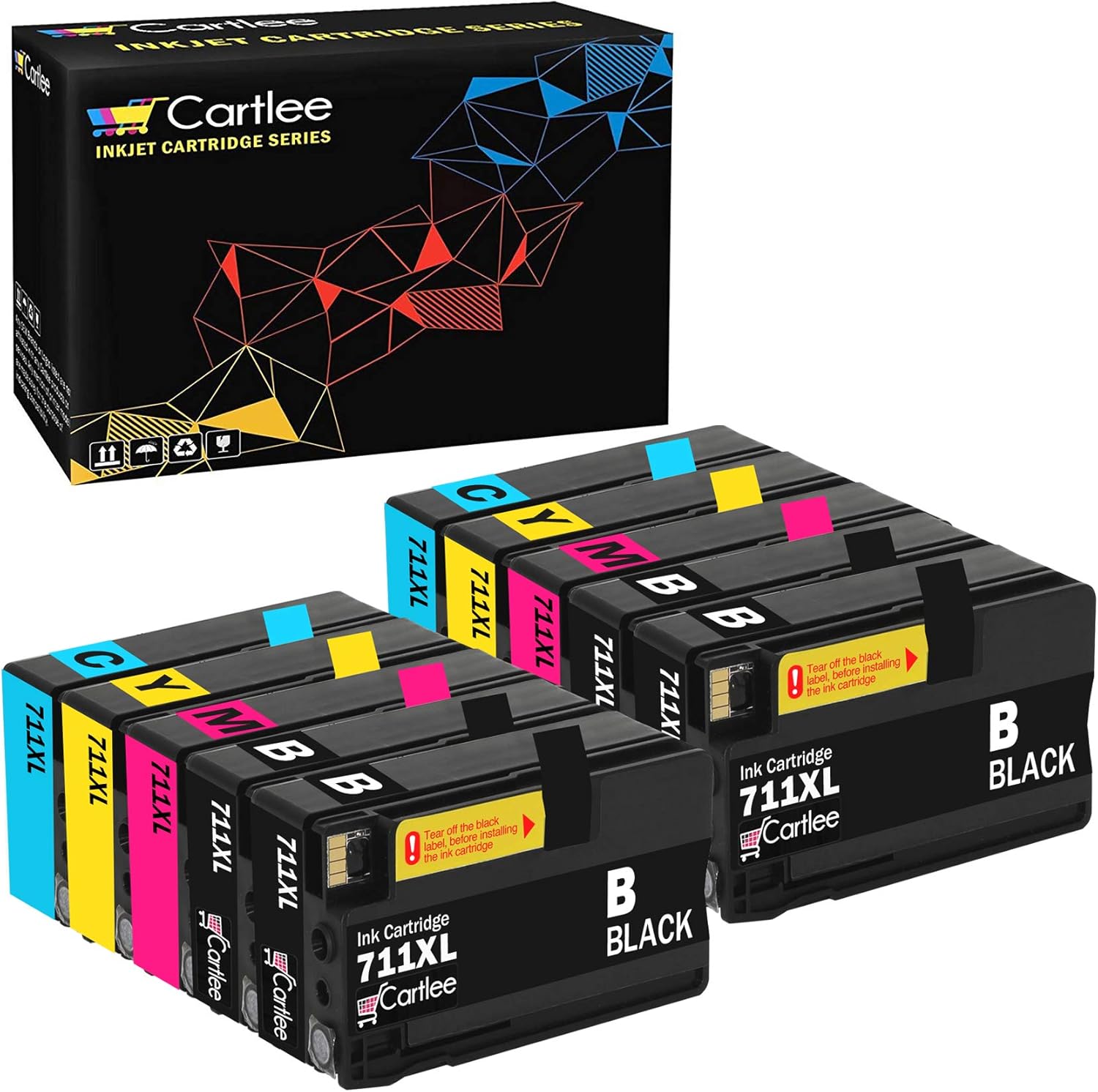 Cartlee Set of 10 Compatible 711 711XL High Yield Ink Cartridges for HP Designjet T120 T520 Printers