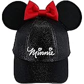Disney Adult Minnie Glitter Ears Hat, Black Red