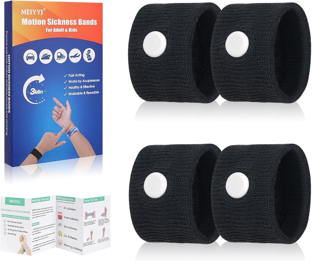 MEIYYJ Travel Sickness Bands for Adults and Kids Anti Nausea Wristbands (2
