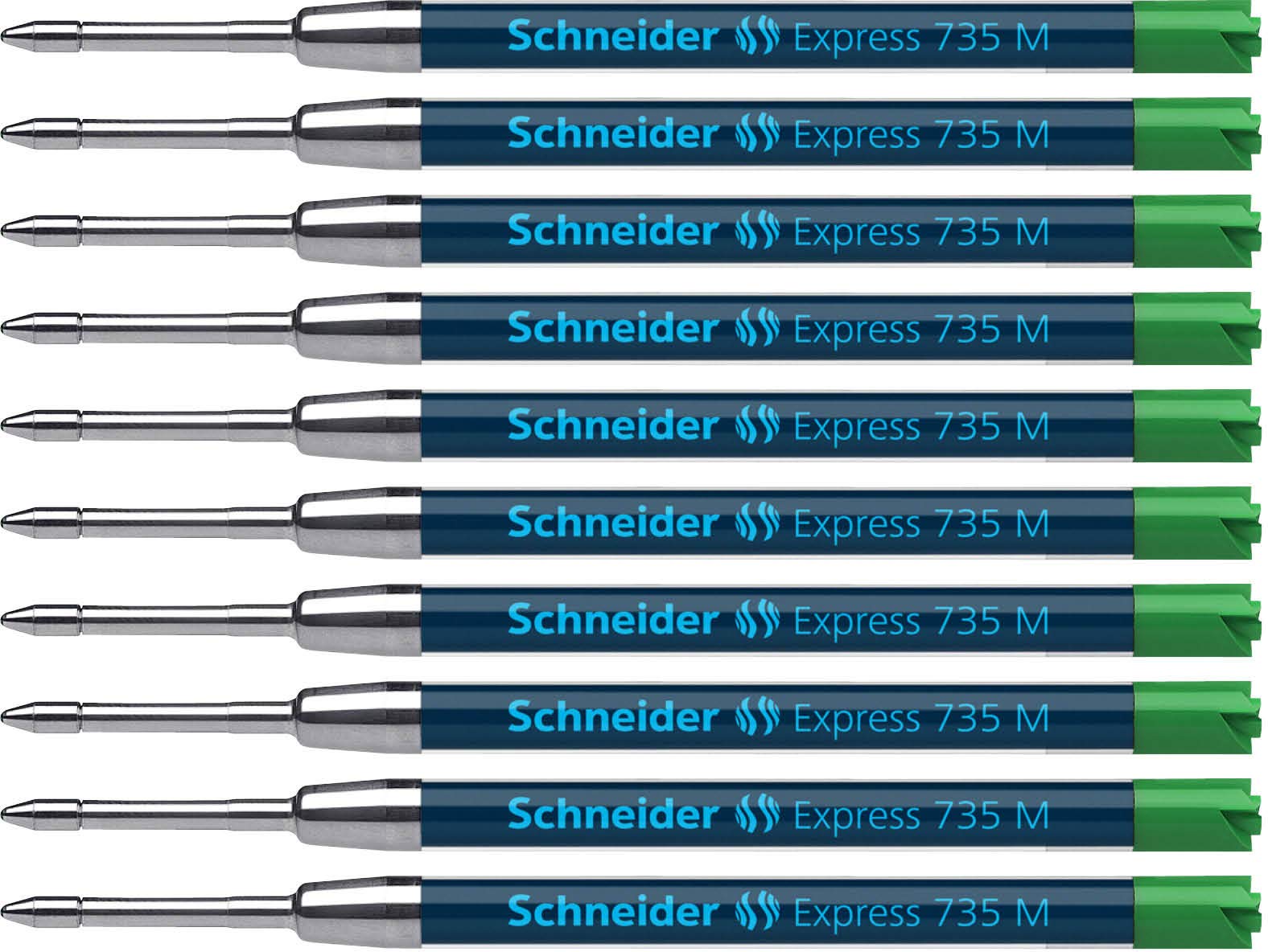 Schneider Express 735 M International Large-Capacity Refill Green Indelible ISO 12757-2 G2 Pack of 10