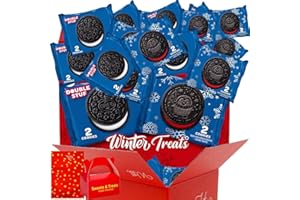 MUCHAI INNOVATIONS Oreo Holiday Winter Treats Cookie | Double Stuf Chocolate Sandwich Treats & Red Colored Creme Snack | Kosher Dunkable Shareable Decor Stocking Stuffer Gift | Muchai Treat Bag Included (40 Pack)