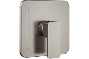 PULSE ShowerSpas 3003-RIV-PB-BN Tru-Temp Mixing Valve, Pressure Balance Rough-In Valve Trim Kit, Square, 1/2" NPT, Brushed Nickel