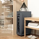DOKEHOM 29 Inch Enlarged Slim Laundry Hamper with Wheels and Removable Wash Bag view 2
