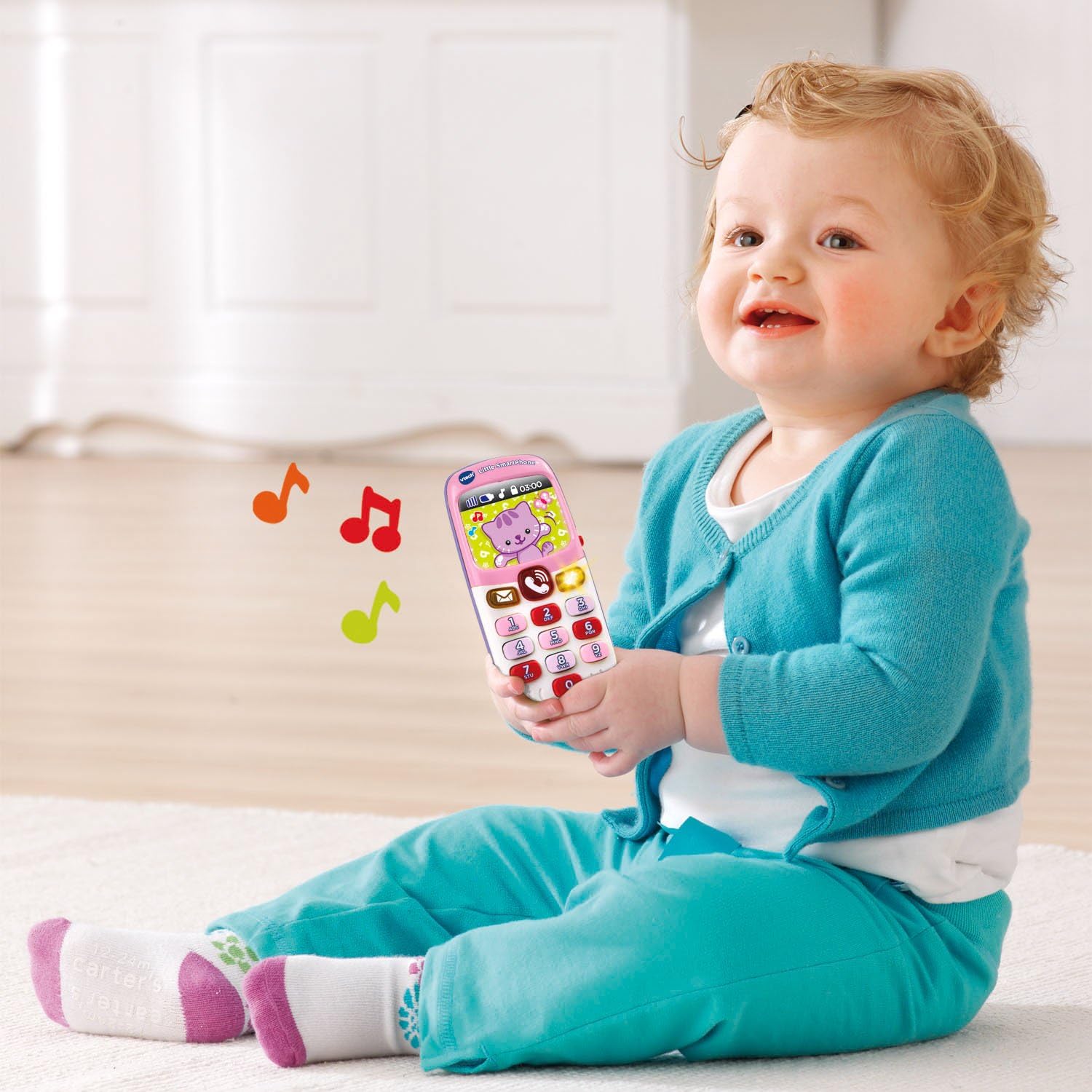vtech peek and play phone pink