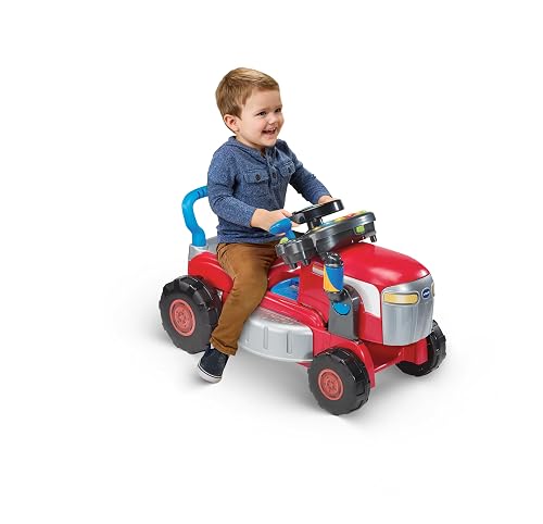 VTech 3-in-1 Mow and Grow Tractor, Ride-On Tractor, Push-Along Mower, Includes Driver Panel, Imaginative Play, Sound Effects, Interactive Play Suitable for Ages 12, 18, 24 Months, English Version