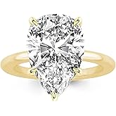 RURULUYA 3.5CT/5CT Pear Shaped Engagement Ring,Solitaire Pear Engagement Rings for Women,S925 Sterling Silver Promise Wedding Ring