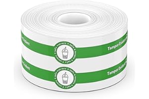 Geepen 500Pcs Safe Secure Tamper Evident Seals Stickers for Drink Lids 1" x 9" Food Delivery Stickers Sealed for Freshness Labels Drink Food Coffee Milk Tea Tamper Proof Sticker Green