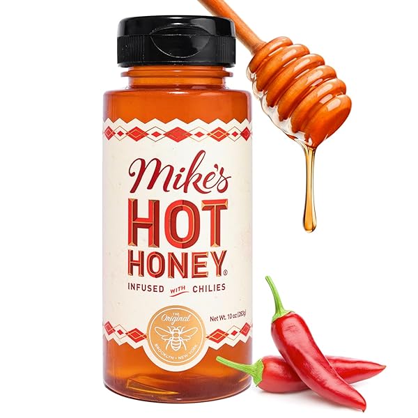 MIKE’S HOT HONEY, AMERICA’S #1 BRAND OF HOT HONEY, SPICY HONEY INFUSED WITH CHILI PEPPERS, CERTIFIED KOSHER, GLUTEN-FREE, PALEO-FRIENDLY, SWEET HEAT, PERFECT FOR HOT SAUCE LOVERS (10OZ BOTTLE, 1 PACK)