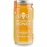 Bee Harmony American Raw Orange Blossom Honey, 12 oz Glass Jar | Premium Raw 100% USA Honey, Exceptional Flavor, Distinct Citrus Notes, U.S. Grade A, Made in USA, Traceable, Passover Kosher