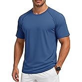 MAGCOMSEN Men's Short Sleeve UPF 50+ Sun Protection Shirts Quick Dry Athletic T-Shirt Hiking Running Swimming Rash Guard