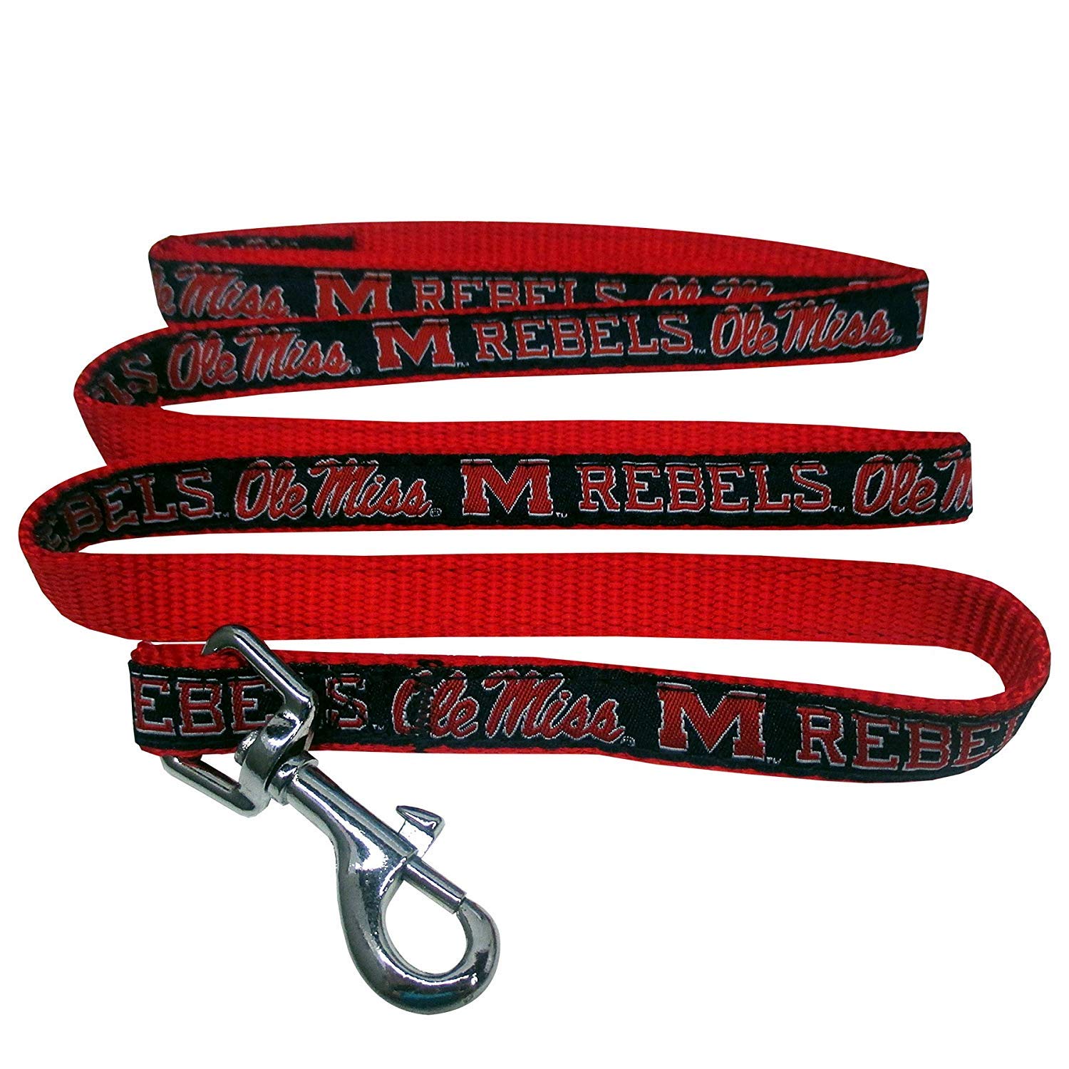 NCAA PET Leash, Large, Mississippi Ole Miss Rebels, Shiny & Colorful Leash for Dogs & Cats Licensed by The NCAA — image 1