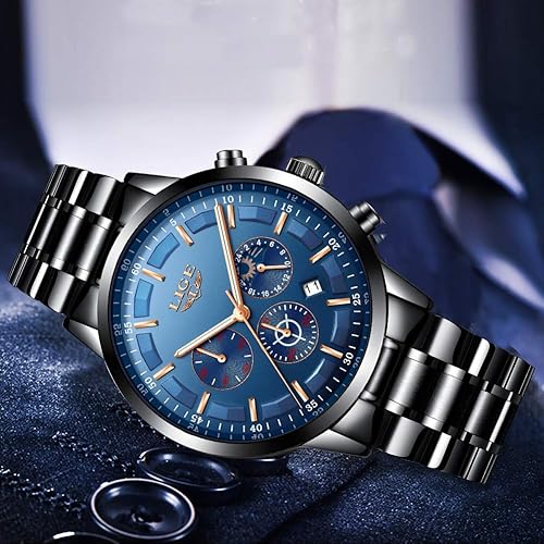 Watches Mens Full Steel Quartz Analog Wrist Watch Men Luxury Brand