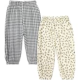 MYGBCPJS Baby Boys Girls Cotton Linen Trousers Kids Casual Ankle Pants Loose Long Bloomers