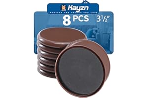Kayzn Furniture Sliders for Carpet,8 Pack 3 1/2" Reusable Furniture Moving Pads,Heavy-Duty Furniture Movers Sliders - Reusable Sliders for Furniture,Move Any Item Easy and Quickly!