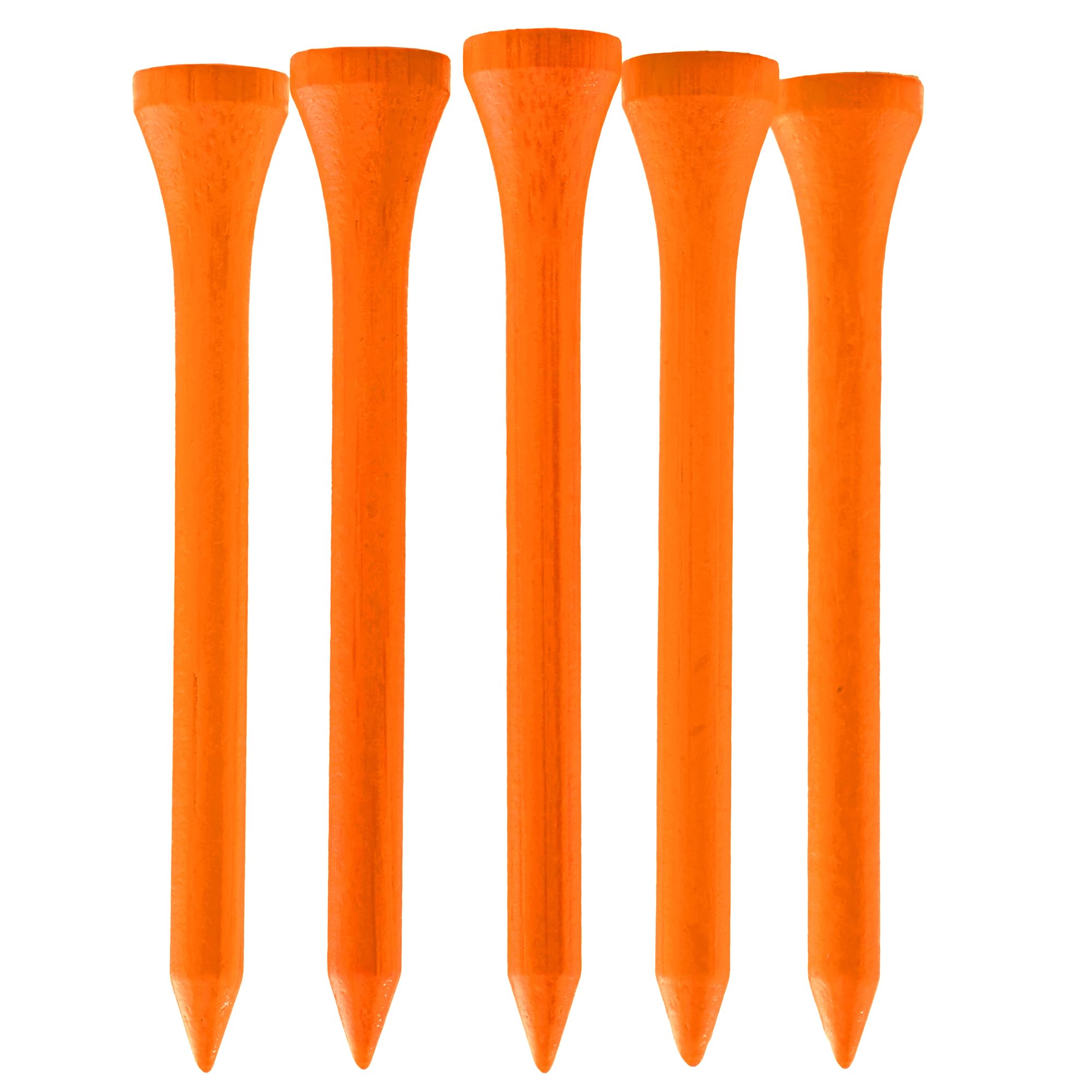 TH Golf 1000 Pcs 70mm 2 3/4 inch Bamboo Golf Tees | Multiple Colour Options | Eco Friendly & Sustainable Strong Bamboo (Neon Orange)