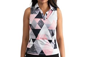 YATTA GOLF Performance Sleeveless Golf Polo for Women - Moisture Wicking V-Neck Golf Polo Shirts Workout Golf Tank Tops