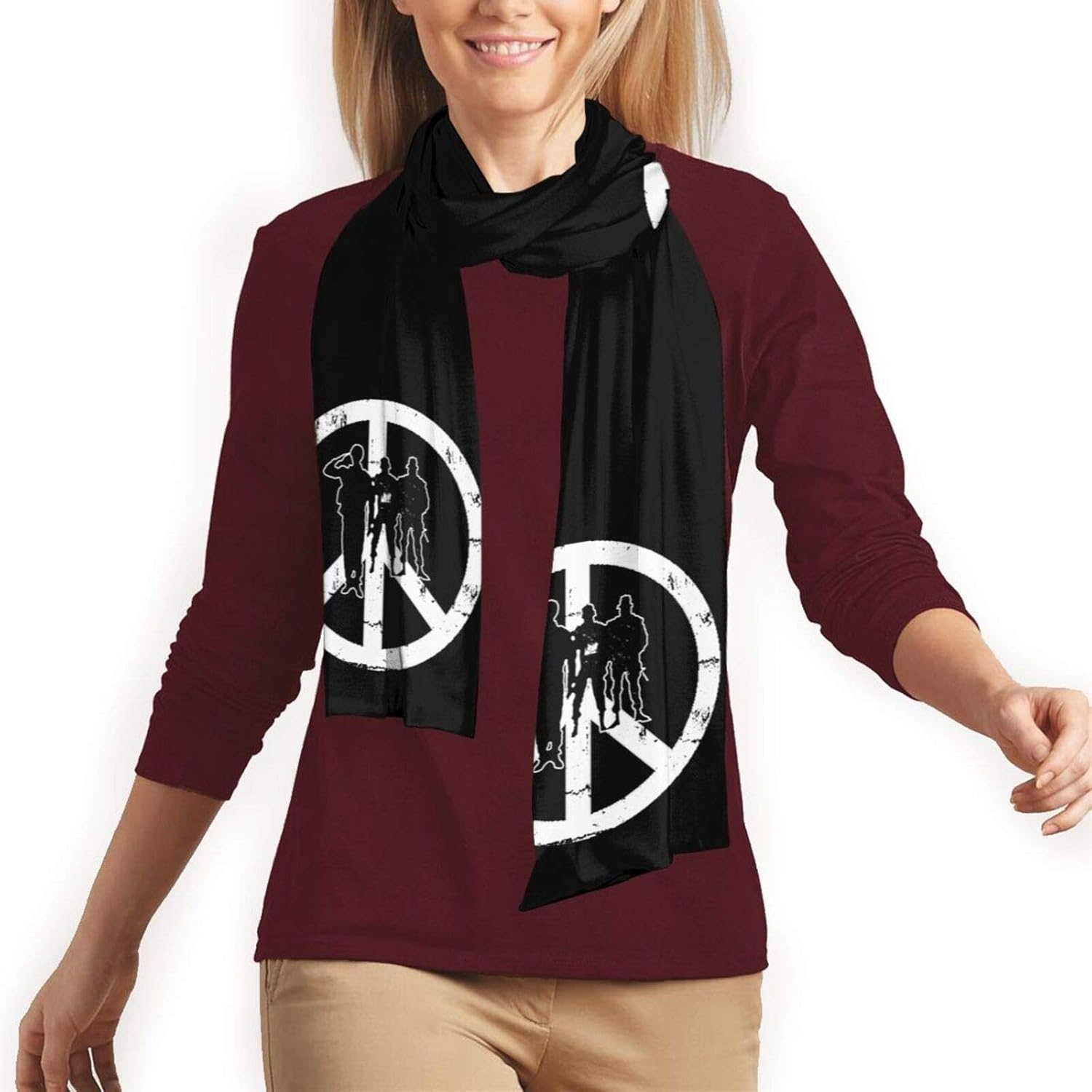 Army Veteran Long Scarf Winter Scarves Unisex Warm Wrap Shawl at Amazon