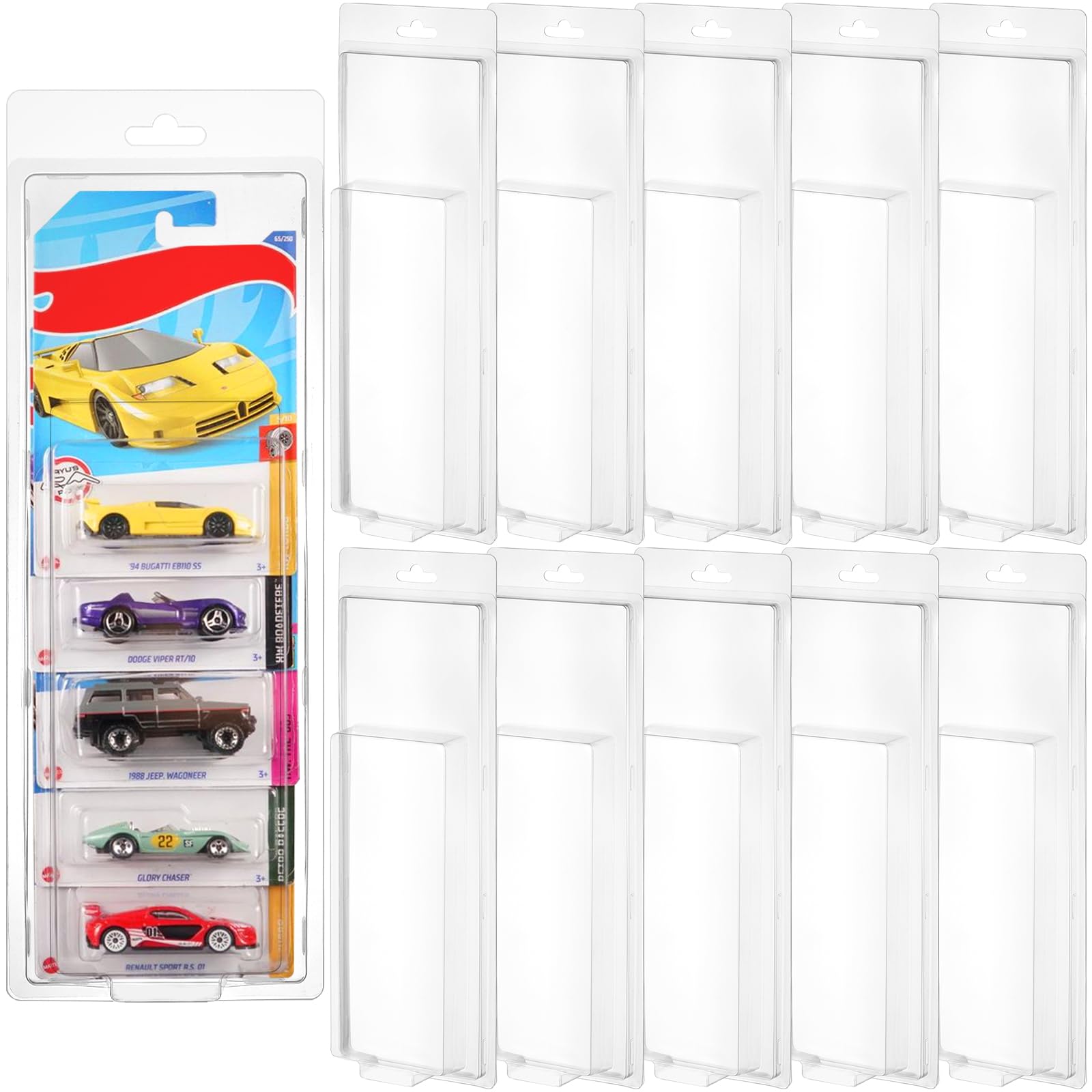 Photo 1 of 10 Pack 5 Separate Car Protector Case for Hot Wheels Mainline,Protector Packs Compatible with Hot Wheels Model,5 Car Clamshell Display Clamshell Cases Plastic Display Protective Case for Hot Wheel