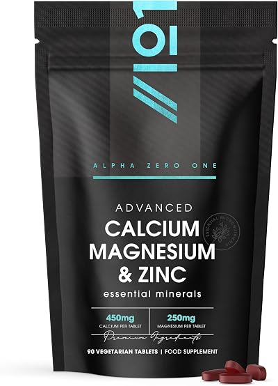 ALPHA01 Calcium Magnesium Zinc & Vitamin D3 90 Veggie Caps 3 Months
