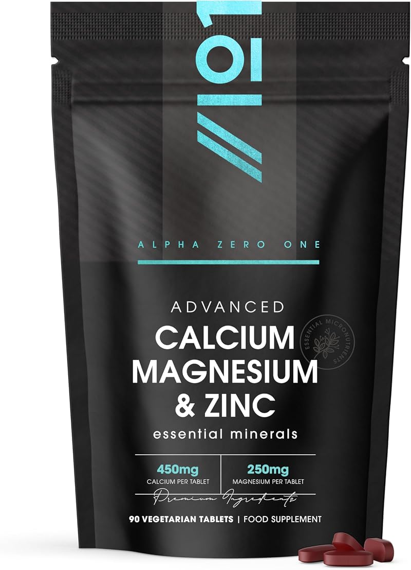 ALPHA01 Calcium Magnesium Zinc & Vitamin D3 90 Veggie Caps 3 Months