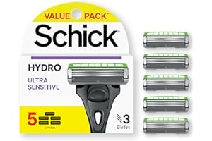 Schick Hydro Ultra Sensitive Razor Refills for Men | Includes 5 Razor Blades Refills, Shaving Blades for Men, 5ct