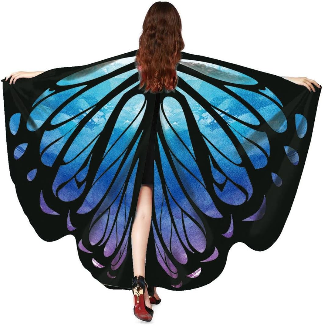 TUDUZ Women Soft Fabric Peacock/bat/butterfly Wings Shawl Fairy Ladies Nymph Pixie Costume Accessory for Girls Shawl St.Patricks Day Party Cosplay Costume