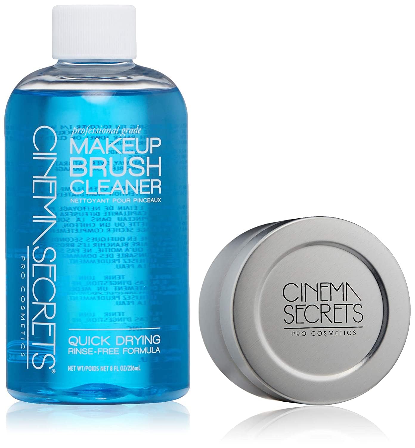Cinema Secrets Original Blue Vanilla Makeup Brush Cleaner Kit - Professional Cleanser + Cleansing Tin for Makeup Brushes - Quick-Dry, Rinse-Free Formula - Removes Stubborn Waterproof Make Up