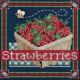 Strawberries Beaded Counted Cross Stitch Kit Mill Hill 2016 Buttons & Beads Spring MH141613
