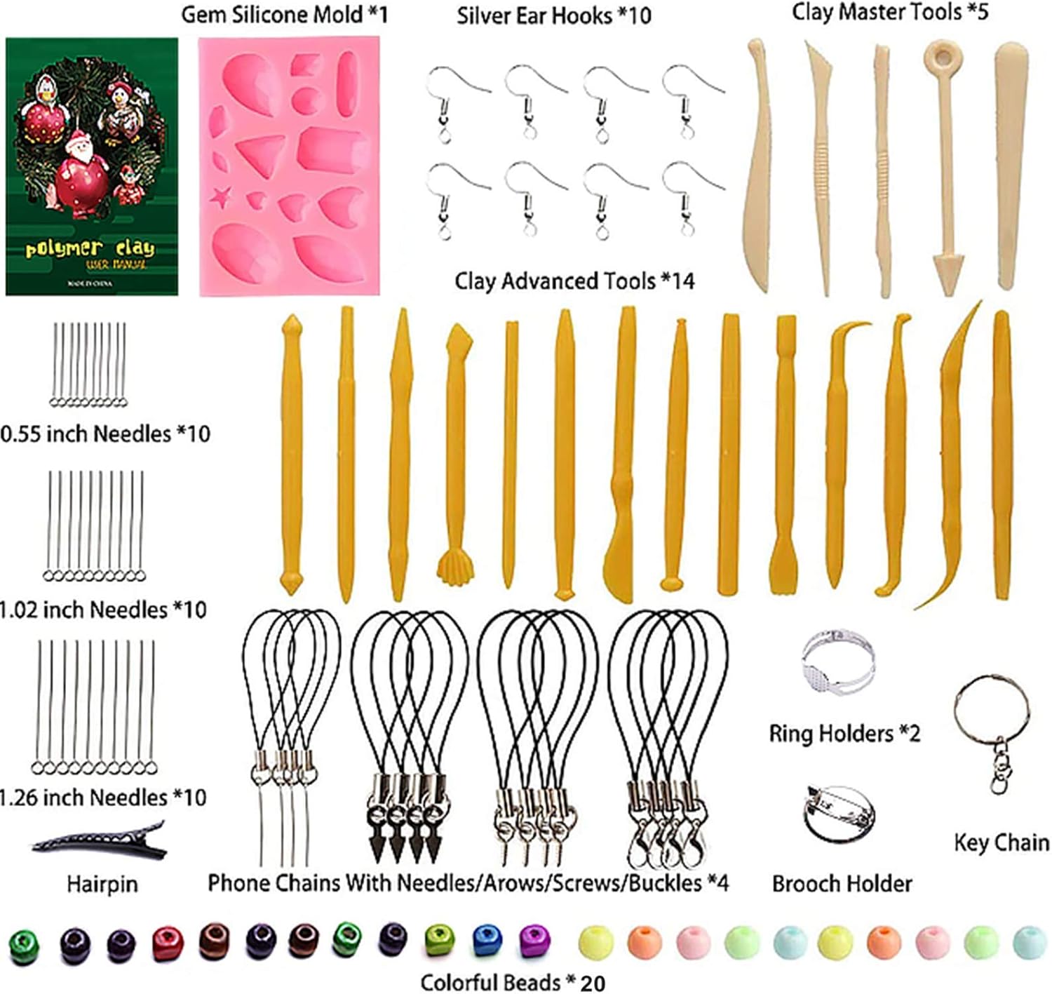50 Colors Polymer Clay, BYWORLD Modeling Clay Oven Bake Clay with 19 Sculpting Clay Tools and Accessories, Soft Modeling Clay Earring Making Kit for Kids, Starter, Adults, Ideal DIY Gift for Kids
