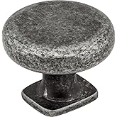 Jeffrey Alexander Belcastel 1 1-3/8" Diameter Mushroom Knob, Distressed Antique Silver