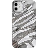 Caseative for iPhone 11 Case, Silver | Water Ripple Pattern Curly Wave Shape Soft
